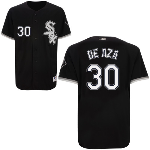 Alejandro De Aza #30 mlb Jersey-Chicago White Sox Women's Authentic Alternate Home Black Cool Base Baseball Jersey